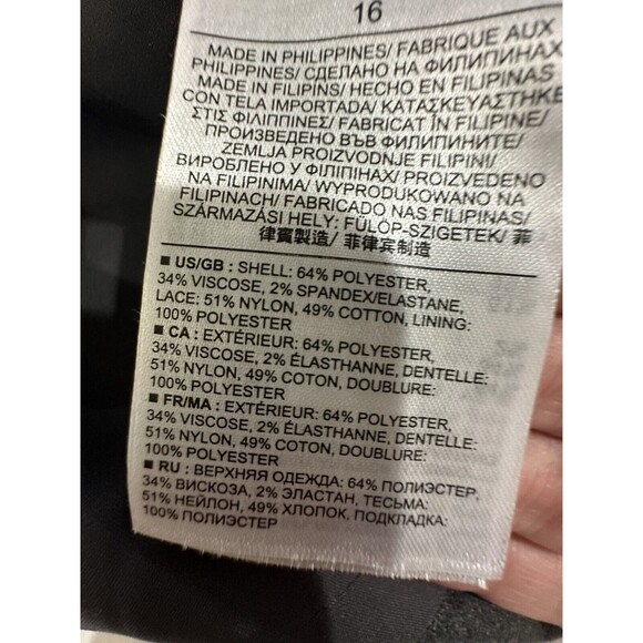 Banana Republic Sheath Dress Women’s Size 16 Lace Overlay Sleeveless Career - Picture 15 of 16